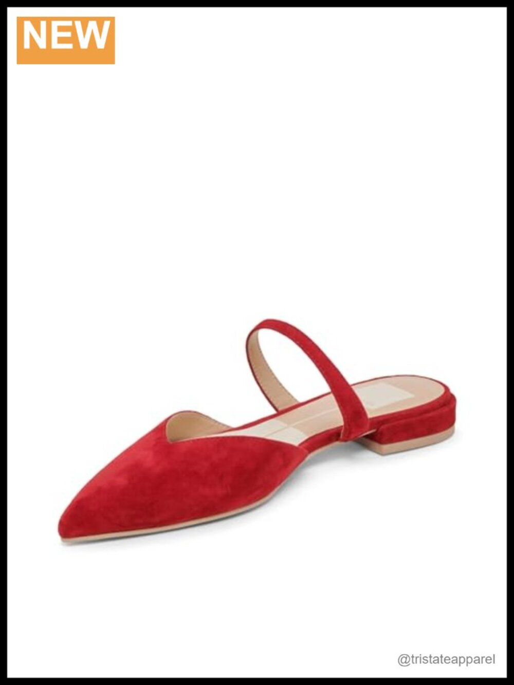 Crimson Suede Stiletto Heel Slide Sandals